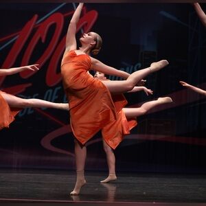 Orange Velvet Lyrical Dance Costume size large adult